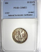 1954 Quarter NNC PR-69+ CAMEO