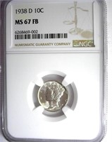 1938-D Mercury NGC MS-67 FB LISTS FOR $400