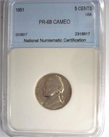 1951 Nickel NNC PR-68 CAMEO LISTS FOR $400