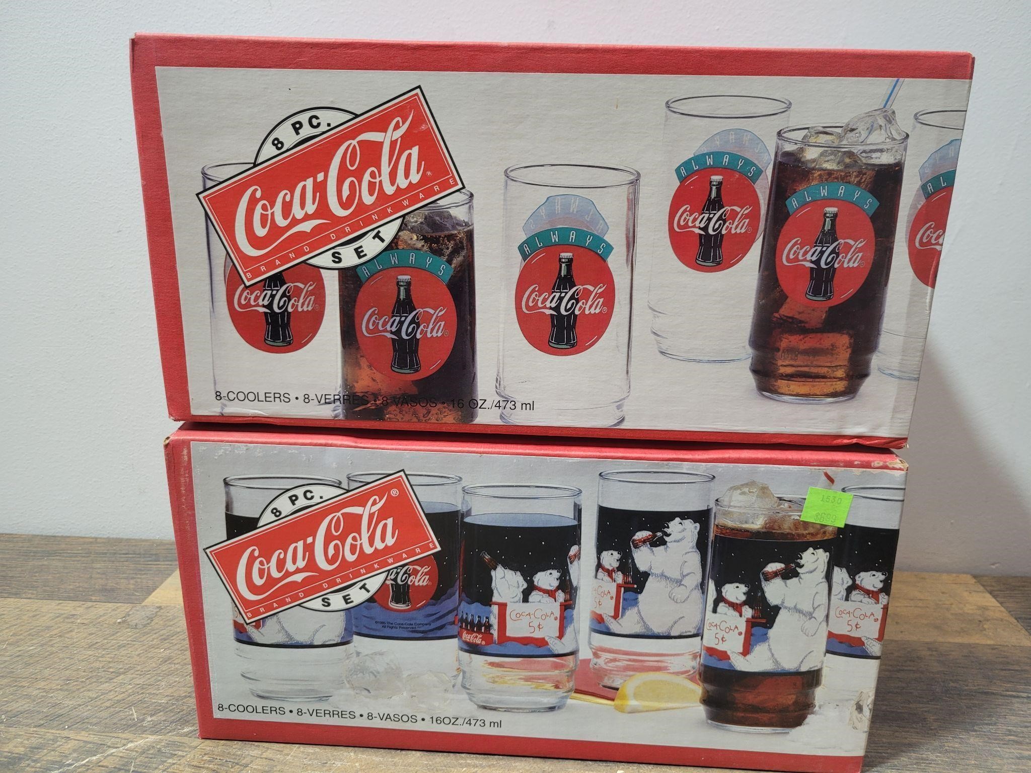 (2) 8 pc Coca Cola Glasses