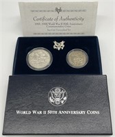 1993 US WWII Commemorative Silver Dollar & Half
