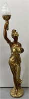 Classical Figural Young Woman Resin Floor Lamp