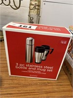 3 PIECE STAINLESS STEEL BOTTLE AND MUG SET