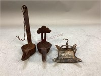 Early Wrought Iron Grease Lamps