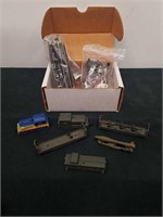 N scale train set, tracks, and track accessories