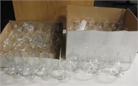 2 Boxes Of Clear Glasses - Snifters, Wine, etc...