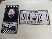 Maserati License Plate & Tin Sign