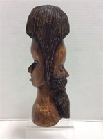 Carved Wooden Sculpture - Reversible Head