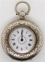 Antique fine silver ladies pocket watch