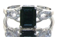 Emerald Cut 1.65 ct Emerald & Diamond Ring
