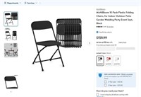 N2581  MoNiBloom Plastic Folding Chairs, Black