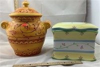 Vintage Ceramic Box & Cookie Jar