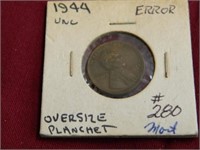 ERROR 1944 Lincoln Cent "Oversize Planchet" - UNC