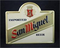 New San Miquel Tin Advertising Lithograph Sign