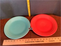 2 Fiesta Dinner Plates Persimmon? & Turquoise