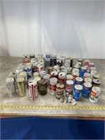 Large assortment of vintage beer cans
