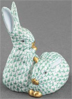 Herend Painted Porcelain Figure of Rabbits