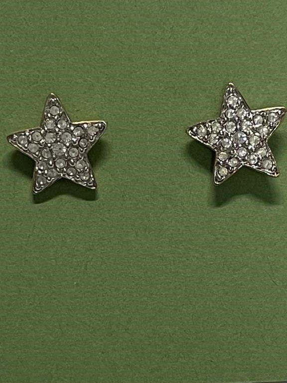 NICE SWAROVSKI STAR EARRINGS - SIGNED