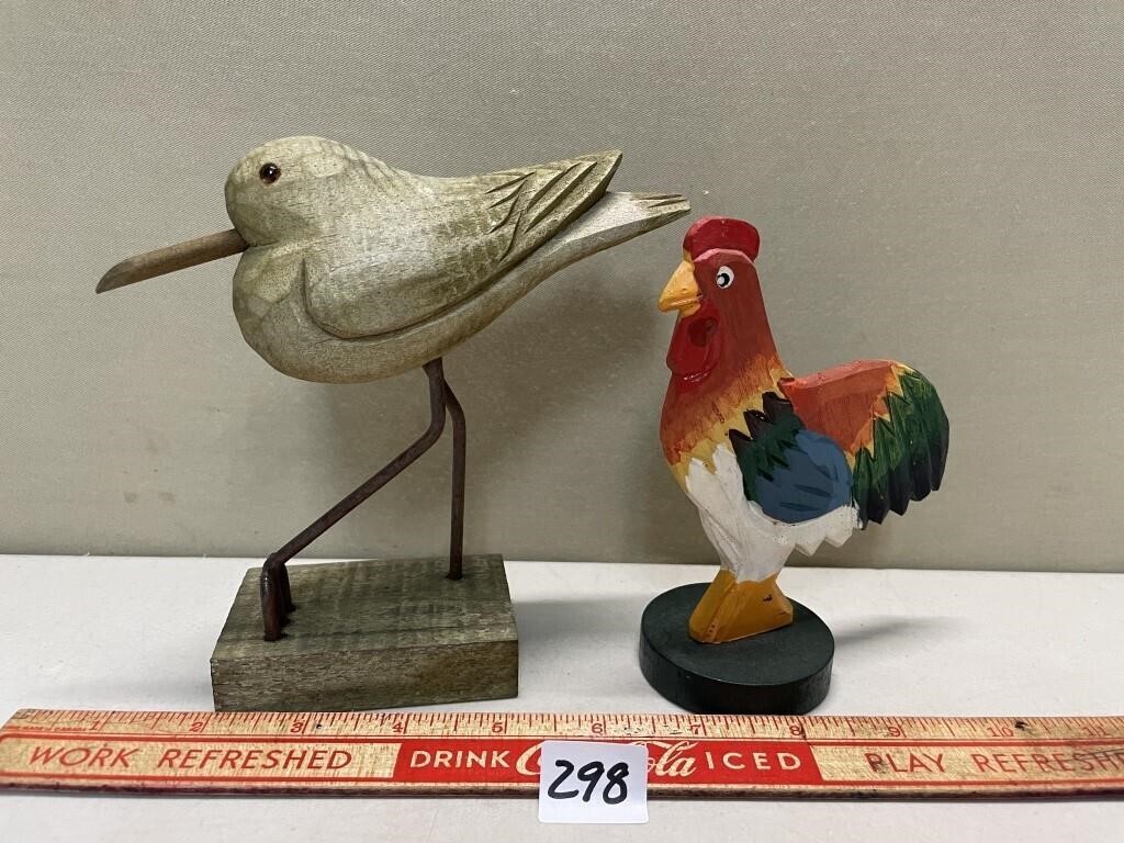 WOODEN BIRD DECOR - 2 PIECES