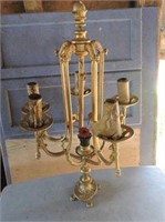 Heavy Cast Gold Painted Candelabra 28"T