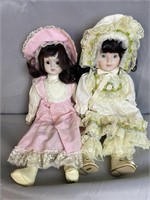 2 Porcelain Dolls -girls One Is Musical