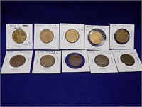 10 Canadian Loonies-different designs