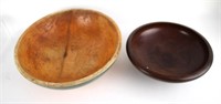 TWO WOOD BOWLS