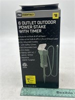 NEW Pro Essentials 6 Outlet Outdoor Power Stake
