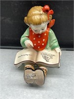 Vintage Japan Ceramic Girl Reading Book