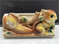 Vintage Japan Ceramic Squirrel Wall Pocket
