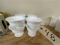 8 pcs-White Glass Dessert Dishes