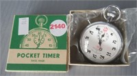 Swiss made pocket timer in box.