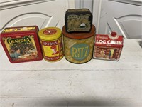 Old vintage tins