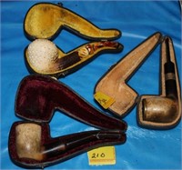 3 COLLECTIBLE MEERSCHAUM PIPES WITH CASES