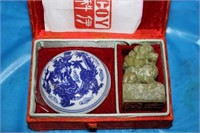 CHINESE SEALING SET: WAX AND STAMP "COY"