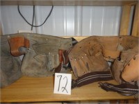 2 leather tool pouches/belt
