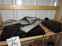 Sony DVD player, RCA converter box, TV cables