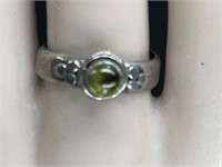 Sterling Silver Peridot  Ladies Ring