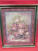 Art, Floral, pink band around frame