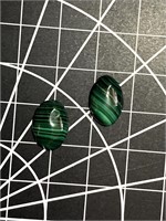 Oval-Shaped Malachite Cabochons (#2 Total)