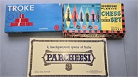 Harlequin Chess Set Parcheesi and Troke by