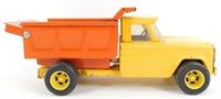 Antique Steel Yellow & Orange Dump Truck w/