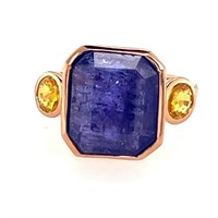 10ct r/g tanzanite, golden sapphire ring