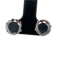 14ct rose gold black moissanite earrings