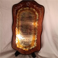 Vintage Wood/Metal Ten Commandments Wall Plaque