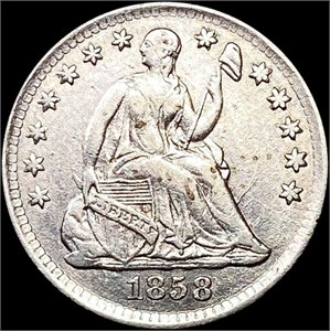 1858 Seated Liberty Half Dime CLOSELY