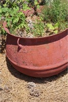 Large Red Outdoor Metal Pot