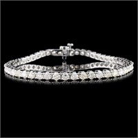 14K White Gold 4.00ctw Diamond Bracelet