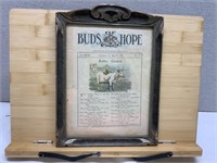 1911 Antique Framed "Baby Grace" Poem Buds of Hope