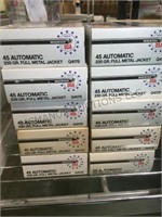 10 boxes of “Winchester” 45 automatic ammo